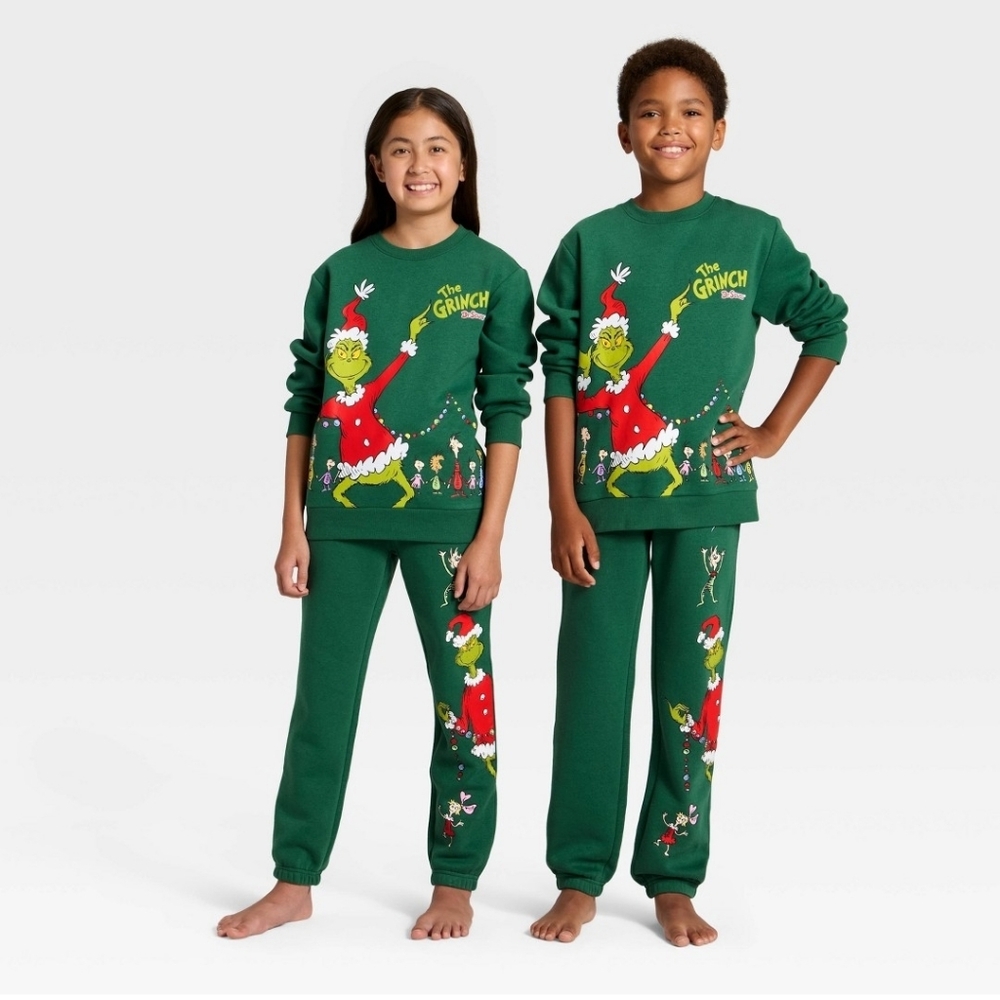 Christmas Grinch Kids Unisex Sweatsuit Set
